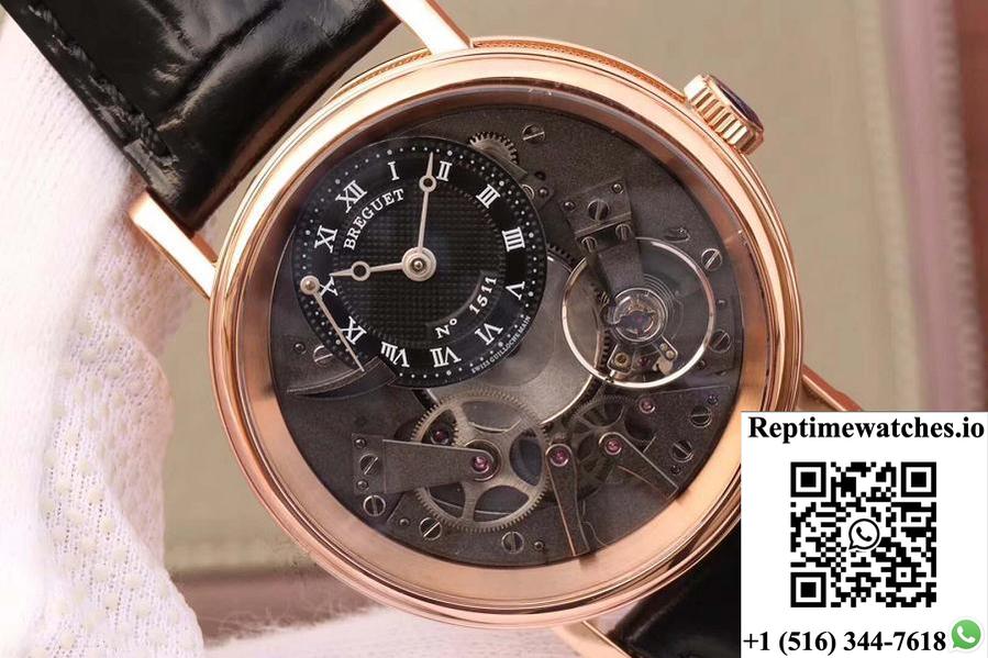 Breguet Tradition 7027 7027Br/R9/9V6 Rose Gold Grey Skeleton Dial-Rep Time Watches