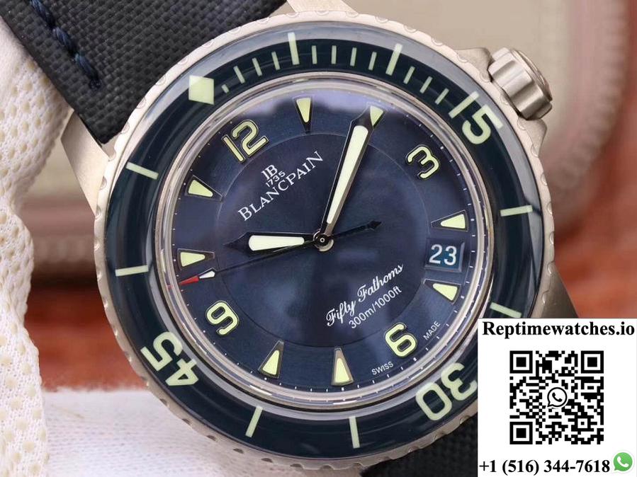 Blancpain Fifty Fathoms 5015-12B40-O52 Zf Factory Blue Dial-Rep Time Watches