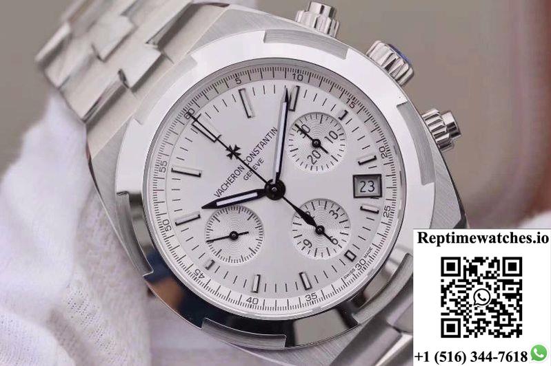 Vacheron Constantin Overseas Chronograph 5500V/110A-B075 8F Factory Silver Dial-Rep Time Watches