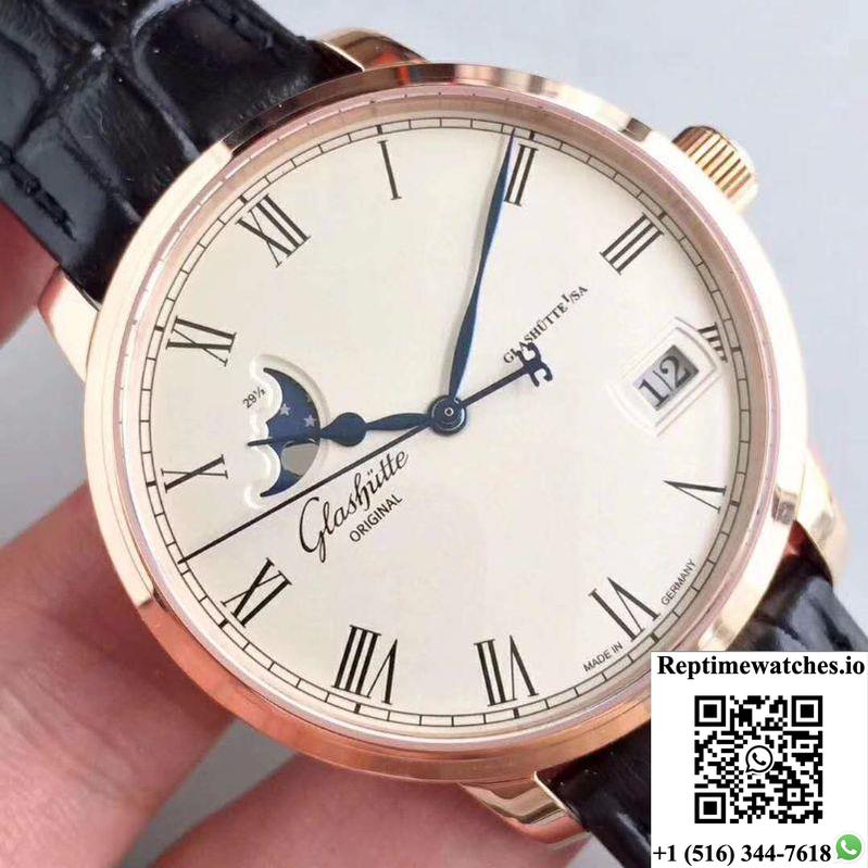 Glashutte Senator Panorama Date Moon Phase 100-04-32-15-04 Gf Factory White Dial-Rep Time Watches