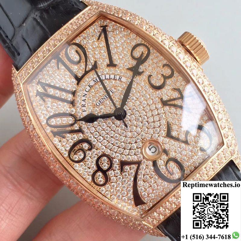 Franck Muller 8880 Sc Dt Rose Gold Diamonds Dial-Rep Time Watches