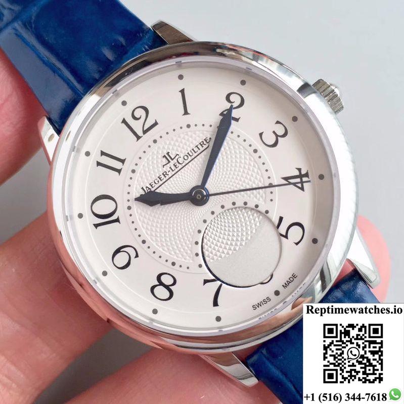 Jaeger-Lecoultre Rendez-Vous 3448420 Blue Leather Strap White Dial-Rep Time Watches