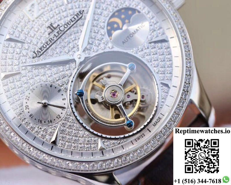 Jaeger-Lecoultre Master Complication Functions Tourbillon White Gold Diamonds Dial-Rep Time Watches