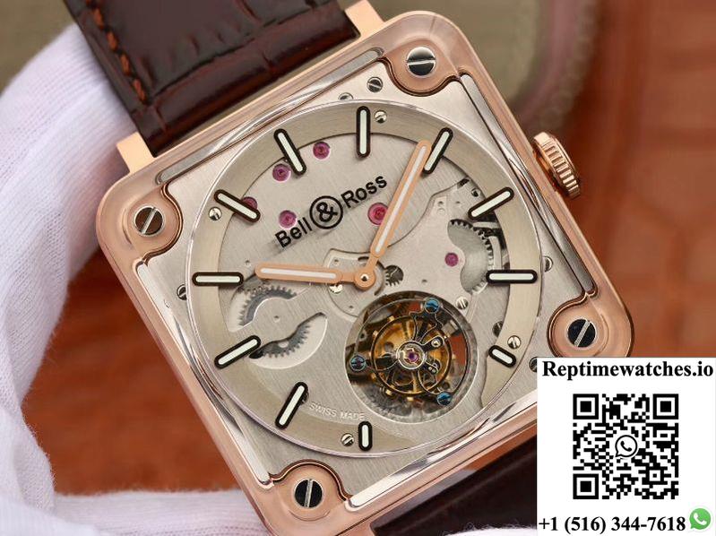 Bell & Ross Br-X2 Tourbillon 18K Rose Gold Stainless Steel Brushed Dial-Rep Time Watches