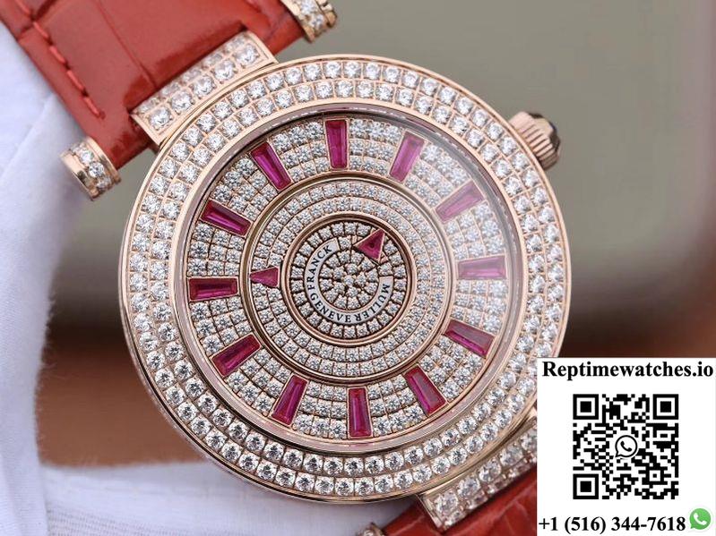 Franck Muller Double Mystery Dm42D2Rcd Gs Factory Rose Gold Diamond Dial-Rep Time Watches