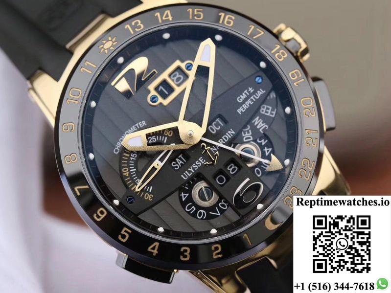 Ulysse Nardin El Toro 322-00-3 18K Yellow Gold Black Dial-Rep Time Watches
