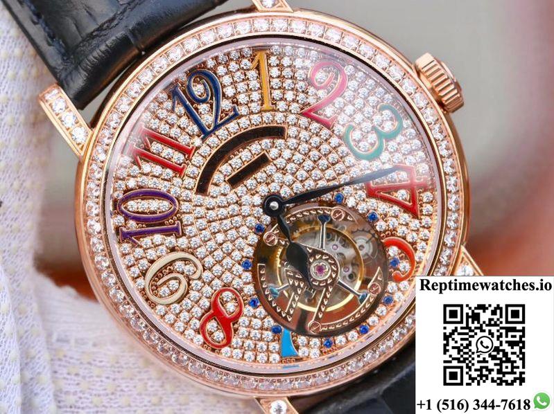 Franck Muller Round Color Dreams Tourbillon 18K Rose Gold Diamond Dial-Rep Time Watches