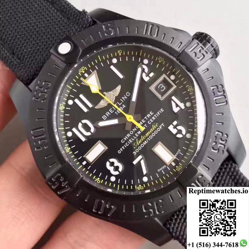 Breitling Avenger Seawolf Blacksteel Code Yellow M17330B2 Gf Factory Black Dial-Rep Time Watches