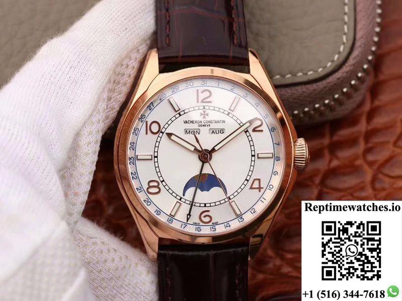 Vacheron Constantin&Nbsp;Fiftysix Day-Date 4000E/000R/B438 18K Rose Gold White Dial-Rep Time Watches