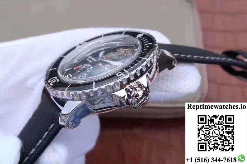 Blancpain Fifty Fathoms Tourbillon 8 Days 5025-1530-52A Black Dial-Rep Time Watches