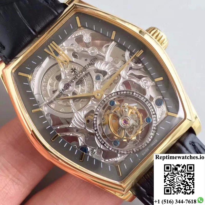 Vacheron Constantin Malte Tourbillon Rose Gold Skeleton Dial-Rep Time Watches