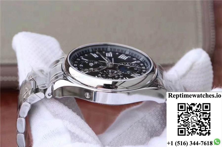 Longines Conquest Classic Chronograph Moonphase Black Dial-Rep Time Watches