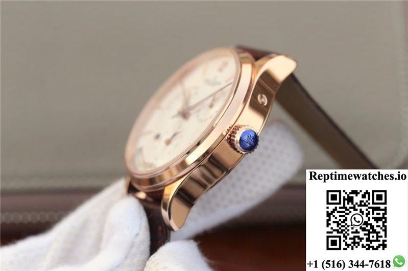 Jaeger-Lecoultre Master Calendar 1428421 Rose Gold White Dial-Rep Time Watches