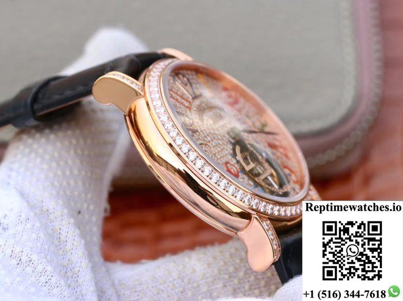 Franck Muller Round Color Dreams Tourbillon 18K Rose Gold Diamond Dial-Rep Time Watches