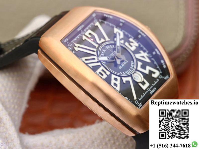 Franck Muller Vanguard V45-02 18K Rose Gold Black Dial-Rep Time Watches