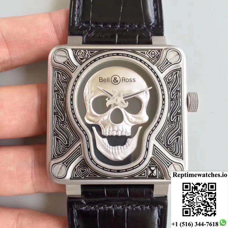Bell & Ross Br 01 Burning Skull Black Dial-Rep Time Watches