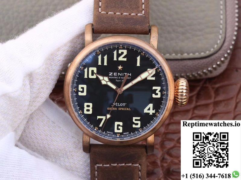 Zenith Pilot Type 20 Extra Special Bronze 29.2430.679.21.C753 Xf Factory Black Dial-Rep Time Watches