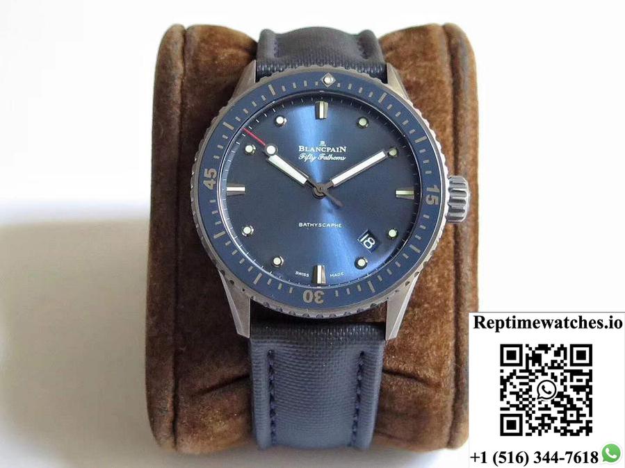 Blancpain Fifty Fathoms Bathyscaphe 5000-0240-O52A Zf Factory Blue Dial-Rep Time Watches