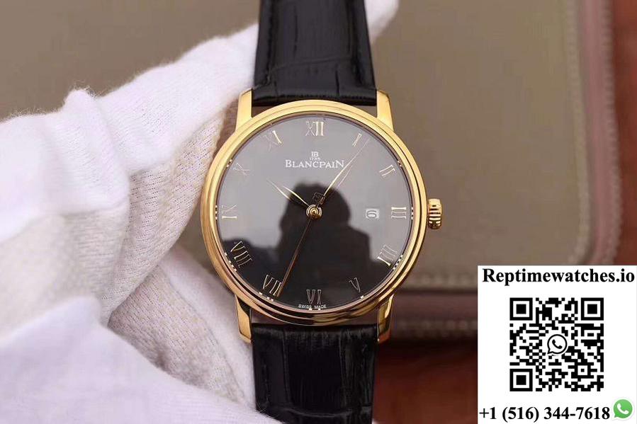 Blancpain Villeret Ultraplate 6651-1127-55B Zf Factory Black Dial-Rep Time Watches