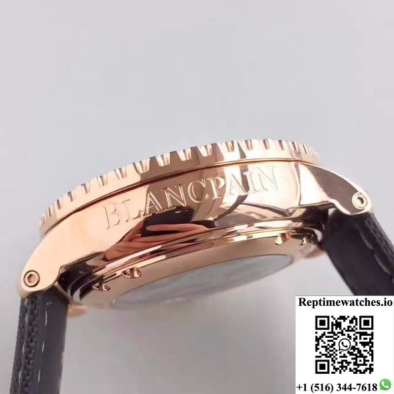 Blancpain Fifty Fathoms Tourbillon 5025-3630-52A Rose Gold Black Dial-Rep Time Watches