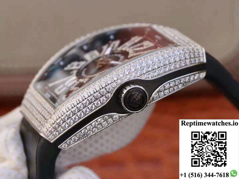 Franck Muller Vanguard V45.Sc.Dt.D.Nbr.Cd.5N.Nr Black Dial-Rep Time Watches