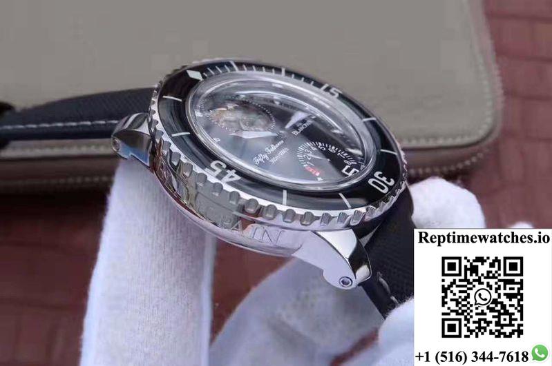 Blancpain Fifty Fathoms Tourbillon 8 Days 5025-1530-52A Black Dial-Rep Time Watches