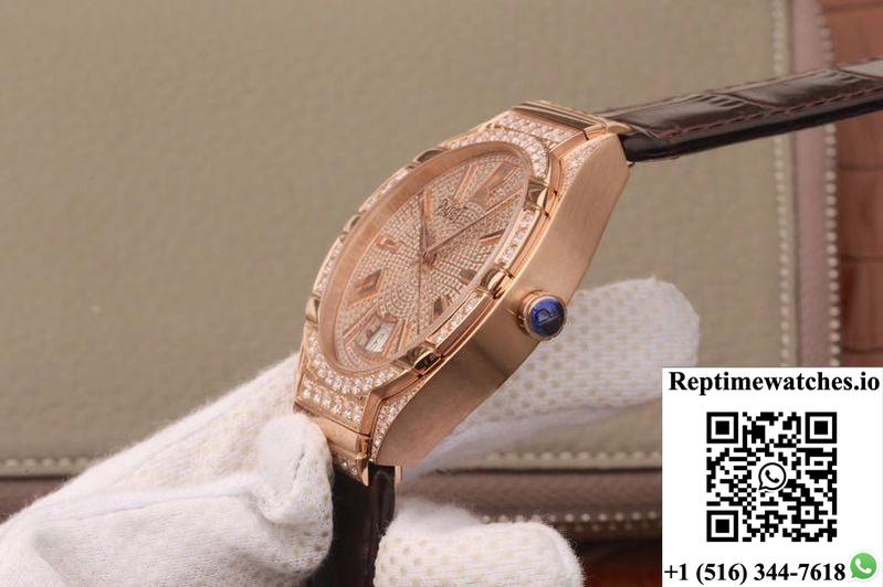 Piaget Polo Mks Factory Rose Gold Case Diamond Dial-Rep Time Watches