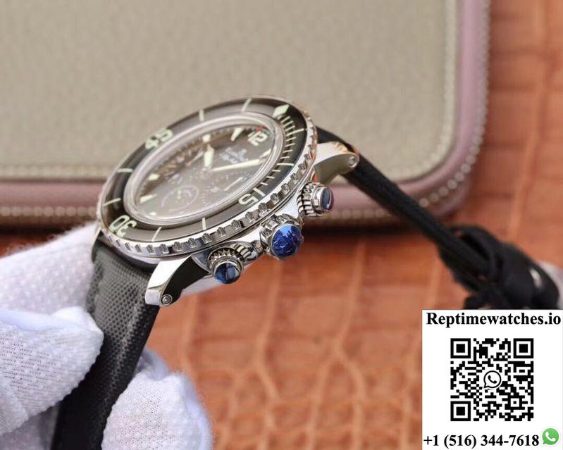 Blancpain Fifty Fathoms Chronographe Flyback 5085F-1130-52A Om Factory Black Nylon Strap Black Dial-Rep Time Watches