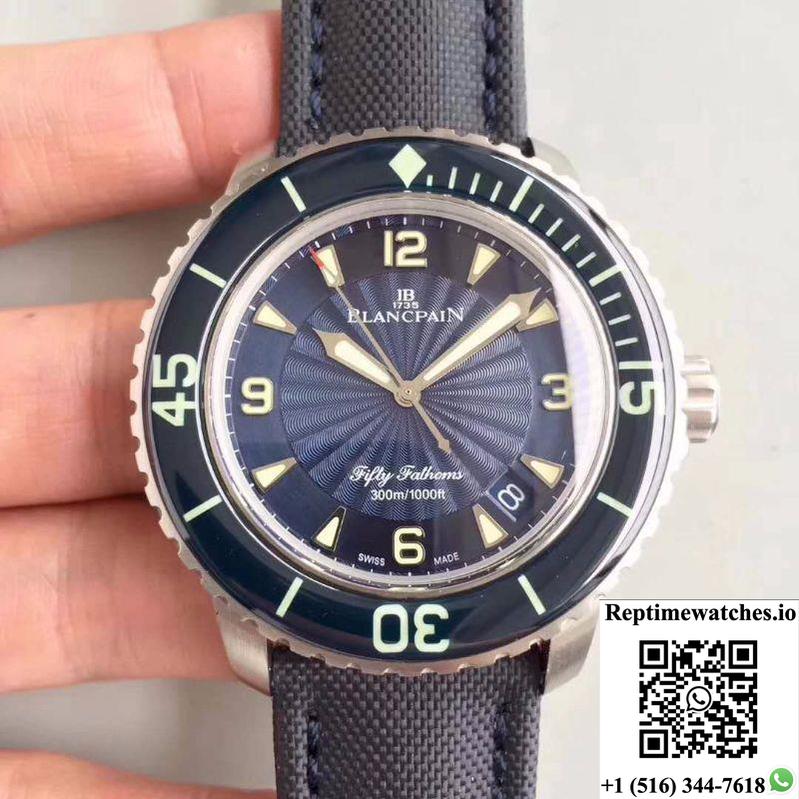 Blancpain Fifty Fathoms 5015D-1140-52B Zf Factory Blue Dial-Rep Time Watches