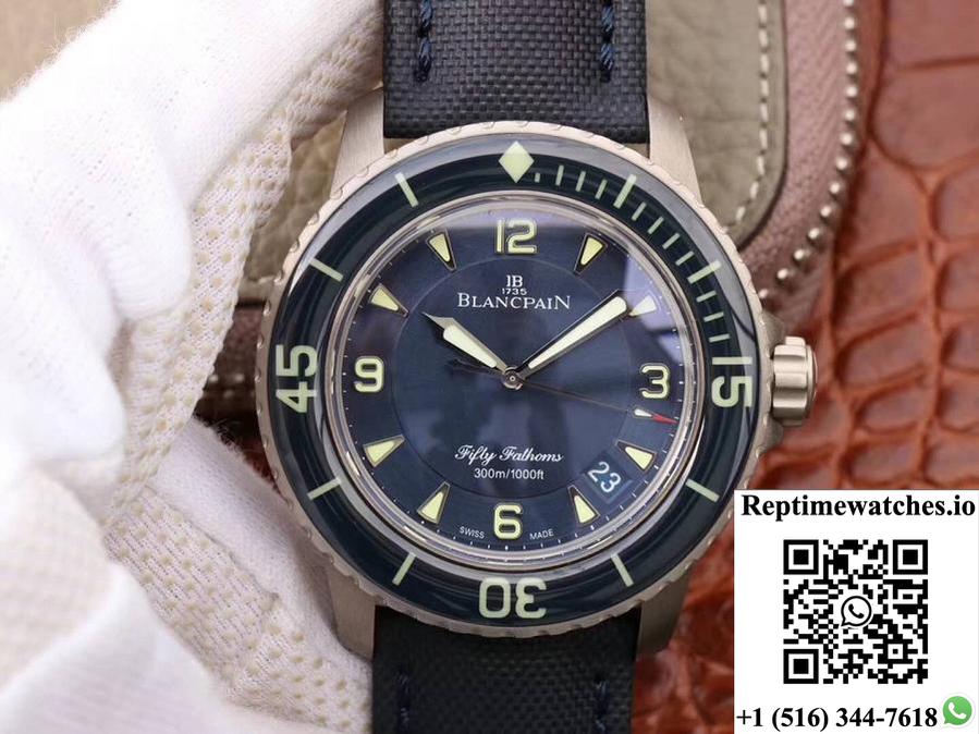 Blancpain Fifty Fathoms 5015-12B40-O52 Zf Factory Blue Dial-Rep Time Watches