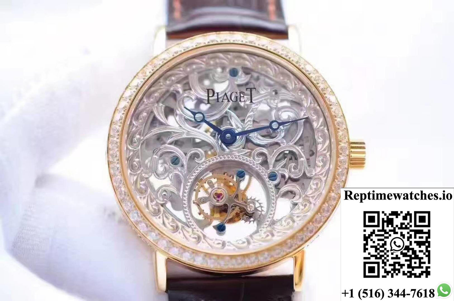 Piaget Tourbillon V6 Factory Carved Skeleton Dial-Rep Time Watches