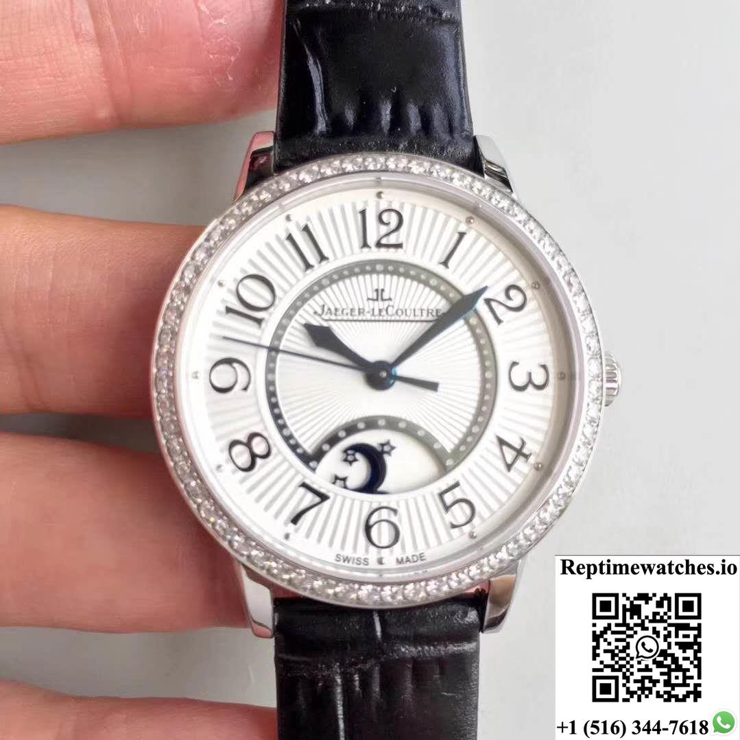 Jaeger-Lecoultre Rendez-Vous 3612420 Black Leather Strap White Dial-Rep Time Watches