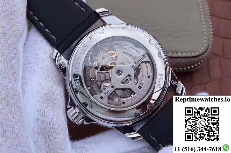 Blancpain Fifty Fathoms Tourbillon 8 Days 5025-1530-52A Black Dial-Rep Time Watches