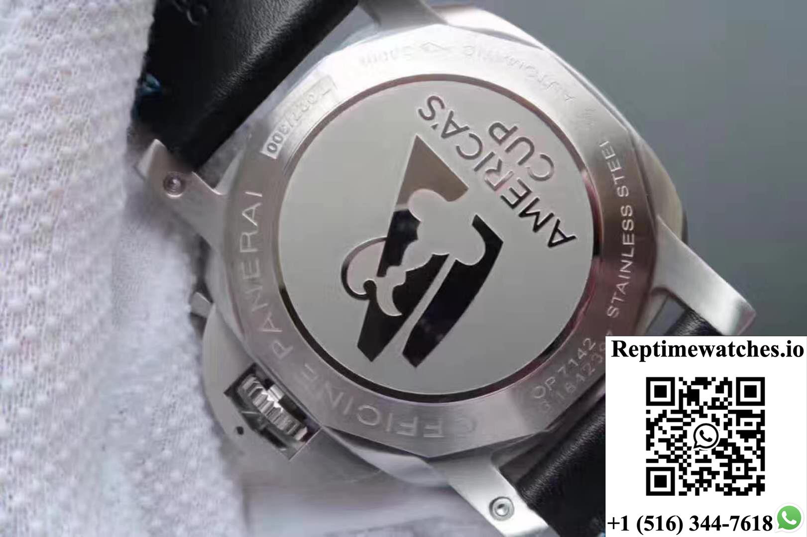 Panerai Luminor Marina 1950 Pam727 Americas Cup 2017 Zf Factory Black Leather Strap Black Dial-Rep Time Watches