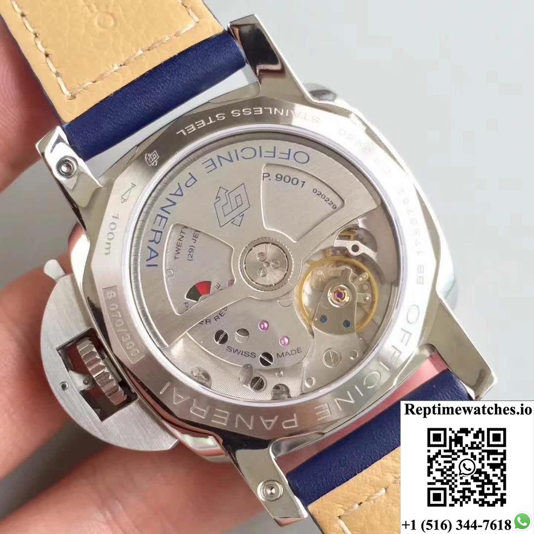 Panerai Luminor 1950 3 Days Gmt Acciaio Pam688 Vs Factory V2 Blue Dial-Rep Time Watches