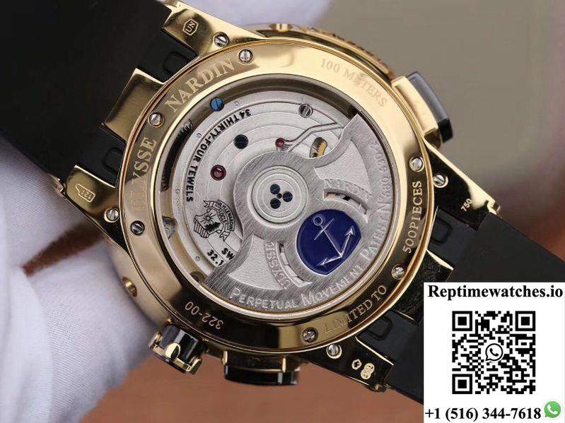 Ulysse Nardin El Toro 322-00-3 18K Yellow Gold Black Dial-Rep Time Watches
