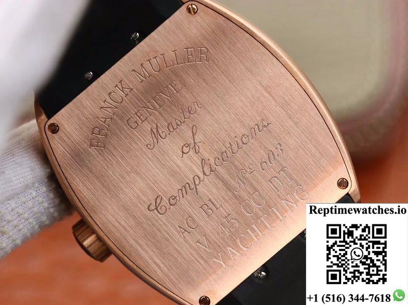 Franck Muller Vanguard V45-02 18K Rose Gold Black Dial-Rep Time Watches