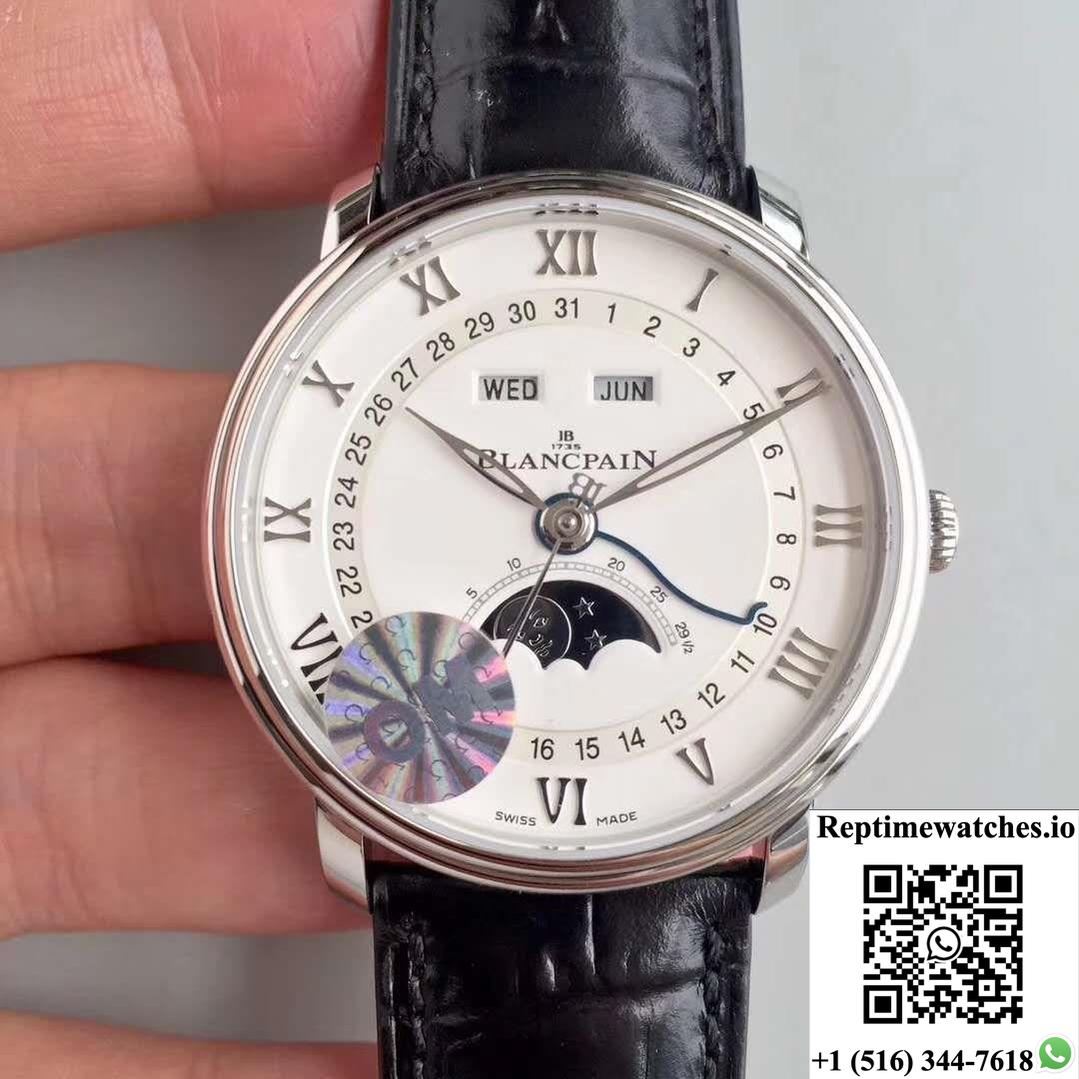 Blancpain Villeret 6654A-1127-55B Om Factory V2 White Dial-Rep Time Watches