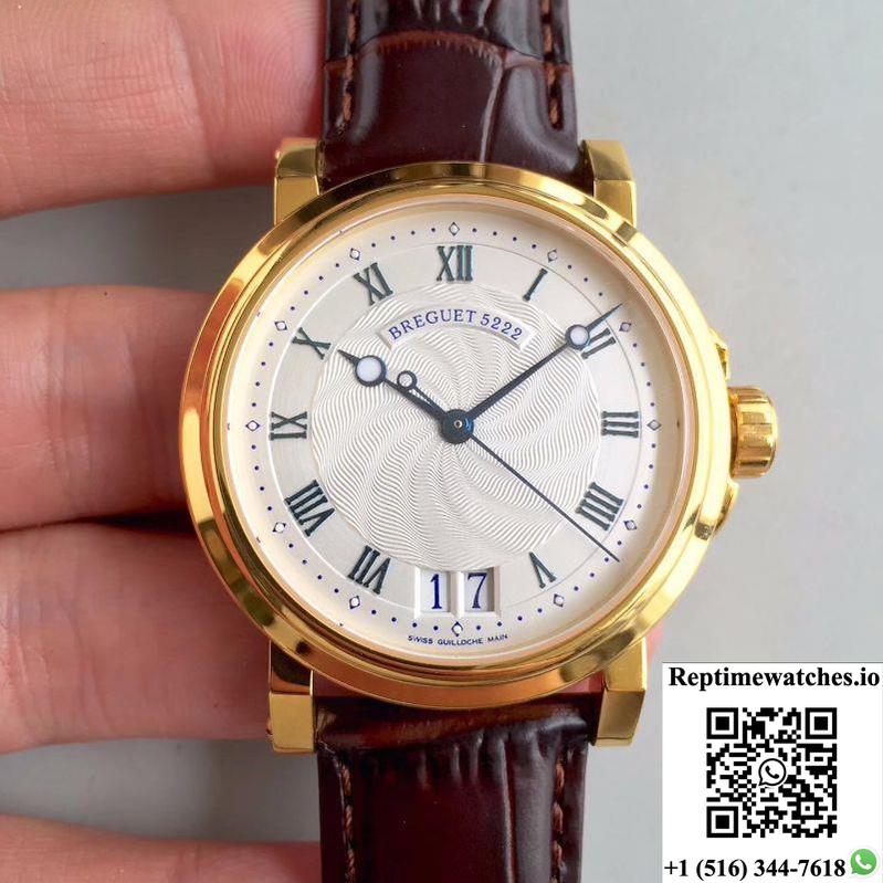 Breguet Marine Big Date 5817 5817Ba/12/9V8 Silver Dial Hg Factory-Rep Time Watches