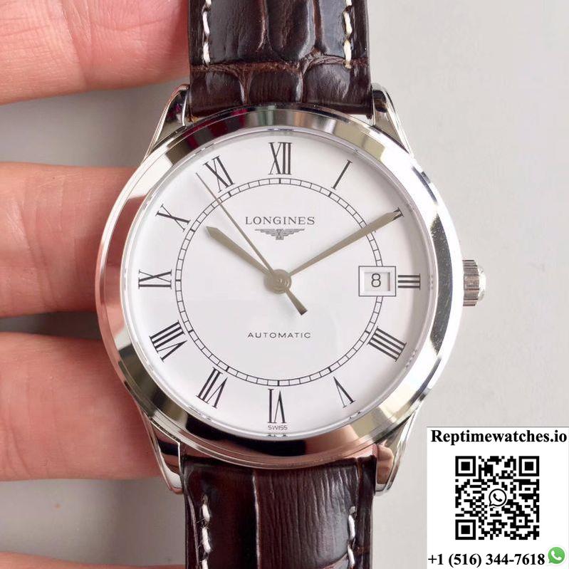 Longines Record L2.820.4.11.2 White Dial-Rep Time Watches