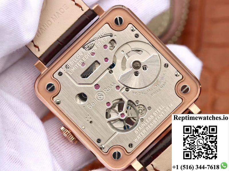 Bell & Ross Br-X2 Tourbillon 18K Rose Gold Stainless Steel Brushed Dial-Rep Time Watches