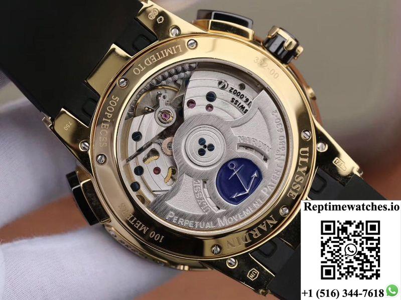 Ulysse Nardin El Toro 322-00-3 18K Yellow Gold Black Dial-Rep Time Watches