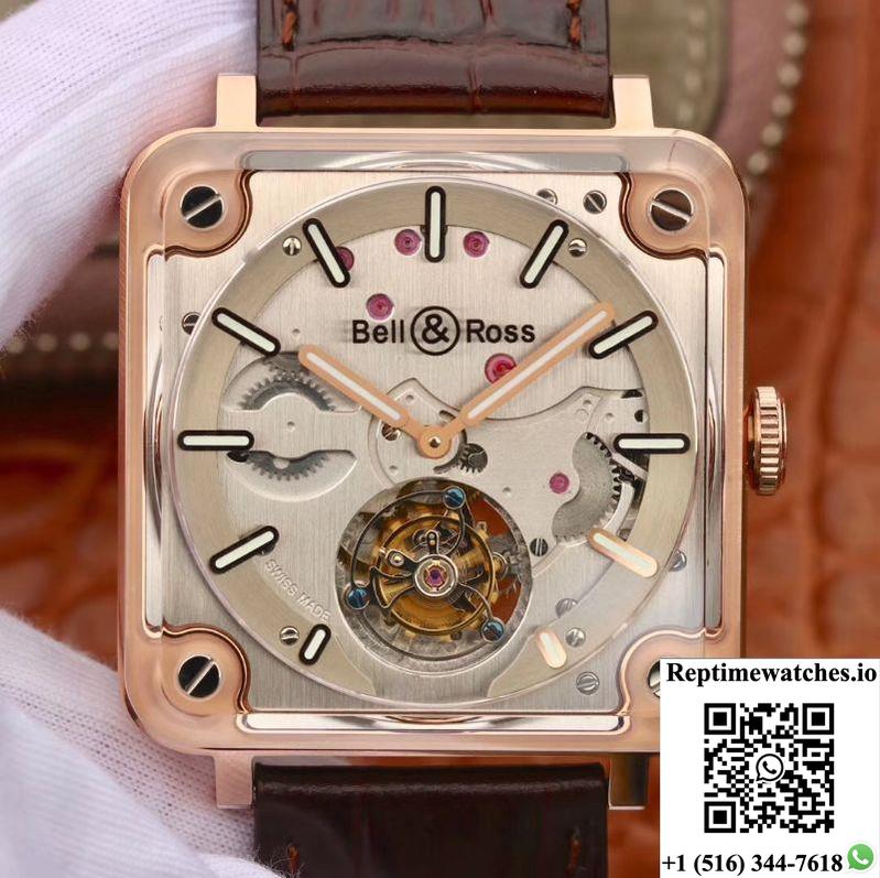 Bell & Ross Br-X2 Tourbillon 18K Rose Gold Stainless Steel Brushed Dial-Rep Time Watches