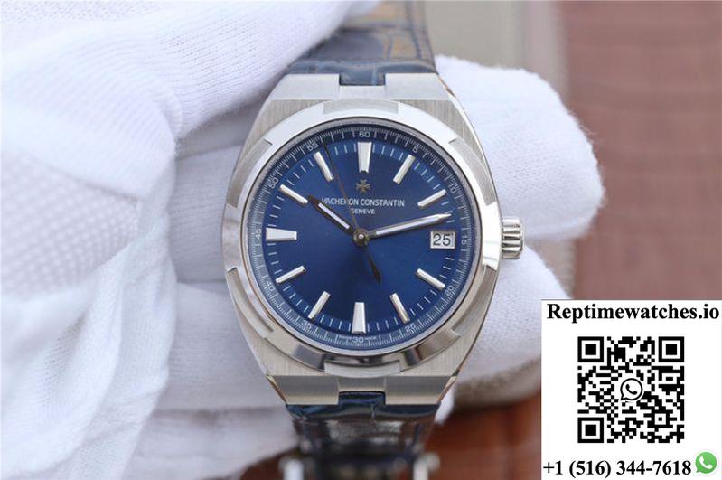 Vacheron Constantin Overseas 47040 Jj Factory Leather Strap Blue Dial-Rep Time Watches