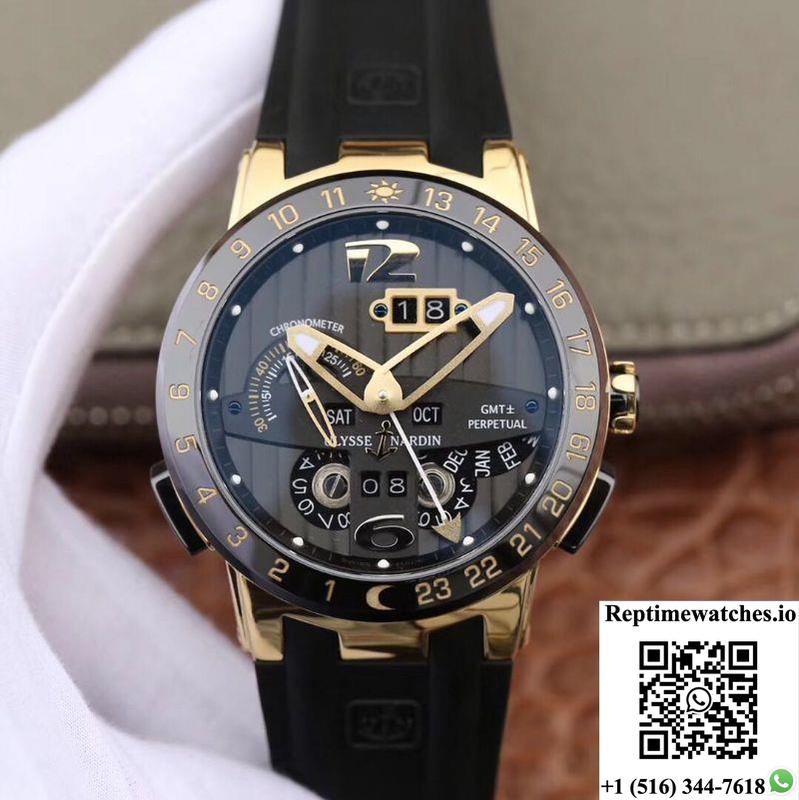 Ulysse Nardin El Toro 322-00-3 18K Yellow Gold Black Dial-Rep Time Watches