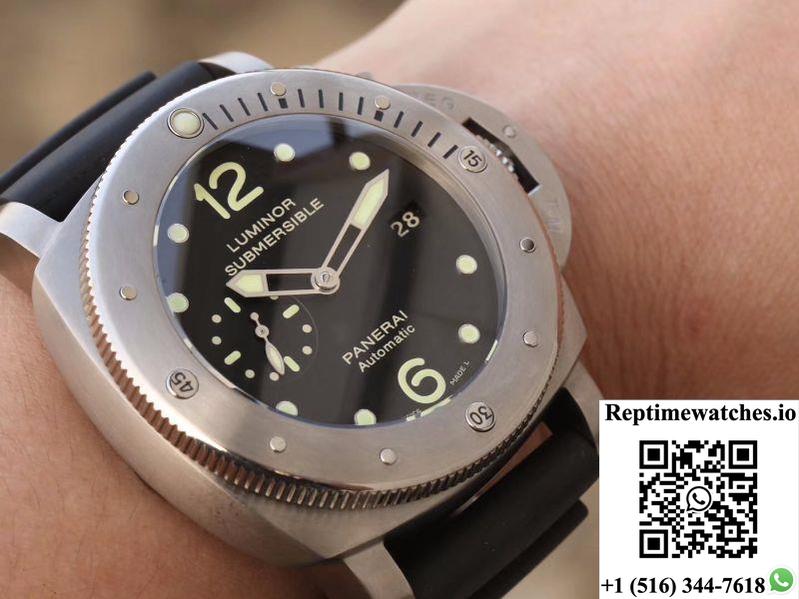 Panerai Luminor Submersible 1950 Amagnetic 3 Days Titanium Pam389 Vs Factory V2 Black Dial-Rep Time Watches