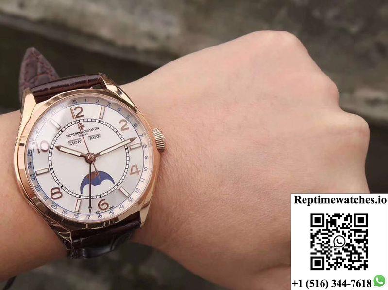 Vacheron Constantin&Nbsp;Fiftysix Day-Date 4000E/000R/B438 18K Rose Gold White Dial-Rep Time Watches