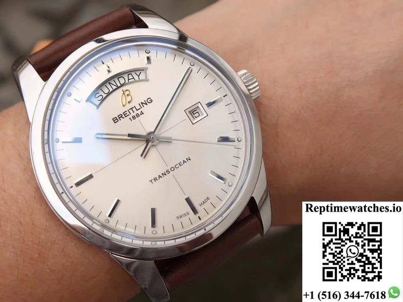 Breitling Transocean Day Date A4531012/G751/437X/A20Ba.1 V7 Silver Dial-Rep Time Watches