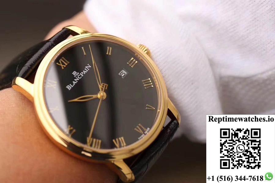 Blancpain Villeret Ultraplate 6651-1127-55B Zf Factory Black Dial-Rep Time Watches