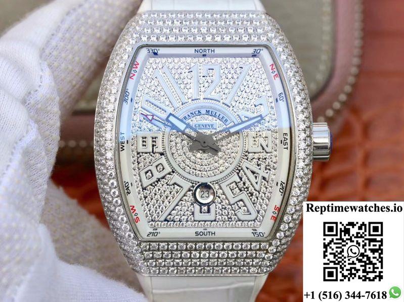 Franck Muller Vanguard V45.Sc.Dt.D.Nbr.Cd.5N.Nr Diamond Dial-Rep Time Watches